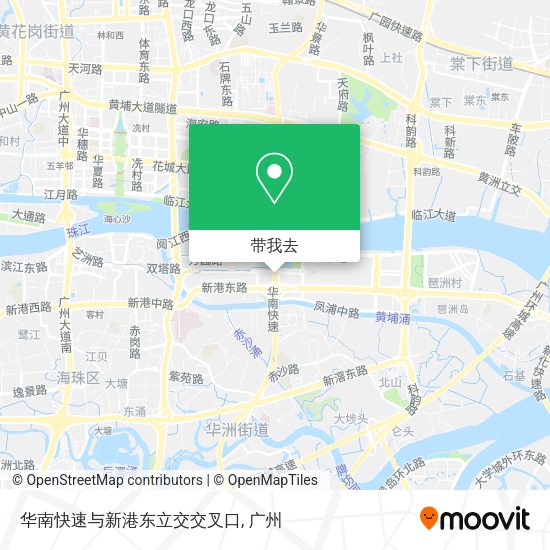 华南快速与新港东立交交叉口地图