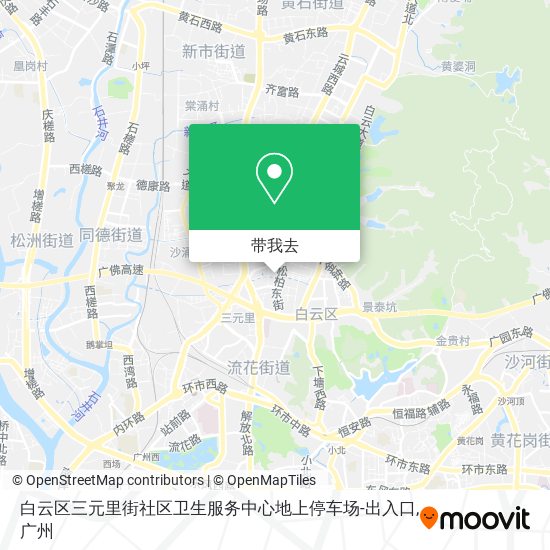 白云区三元里街社区卫生服务中心地上停车场-出入口地图