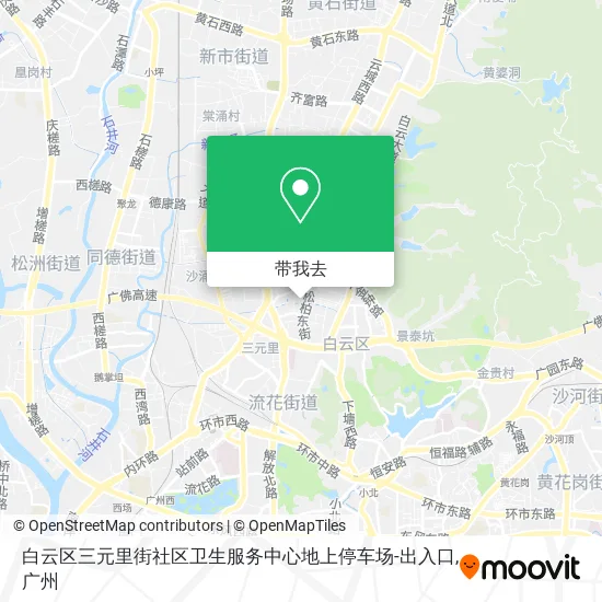 白云区三元里街社区卫生服务中心地上停车场-出入口地图