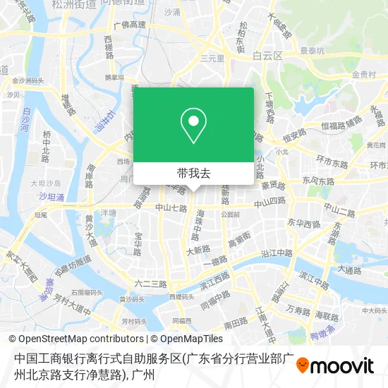 中国工商银行离行式自助服务区(广东省分行营业部广州北京路支行净慧路)地图