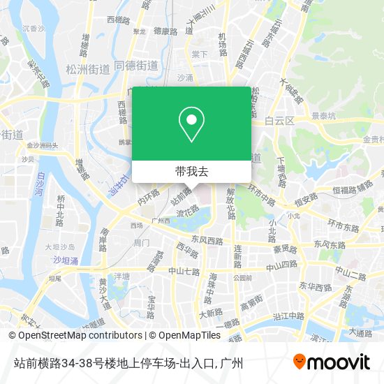 站前横路34-38号楼地上停车场-出入口地图