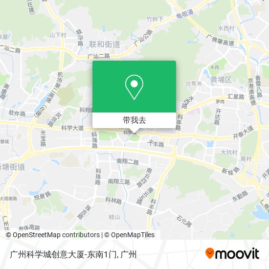 广州科学城创意大厦-东南1门地图