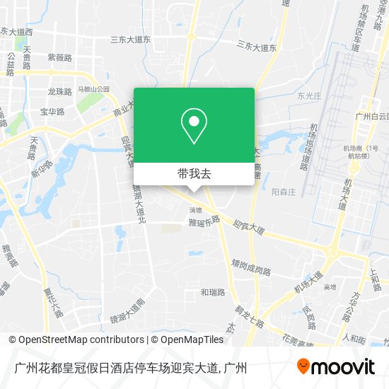 广州花都皇冠假日酒店停车场迎宾大道地图