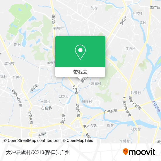 大冲展旗村/X513(路口)地图