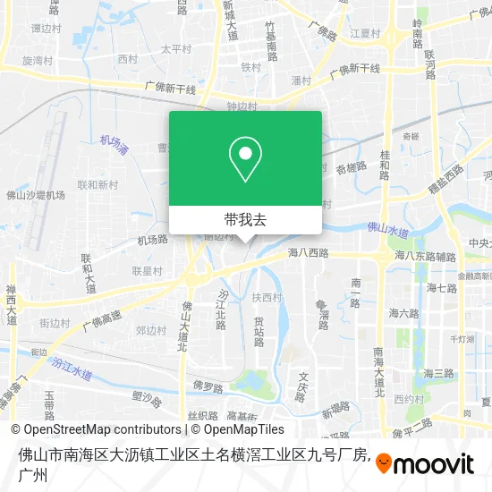 佛山市南海区大沥镇工业区土名横滘工业区九号厂房地图