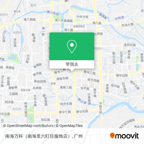 南海万科（南海里六盯目服饰店）地图