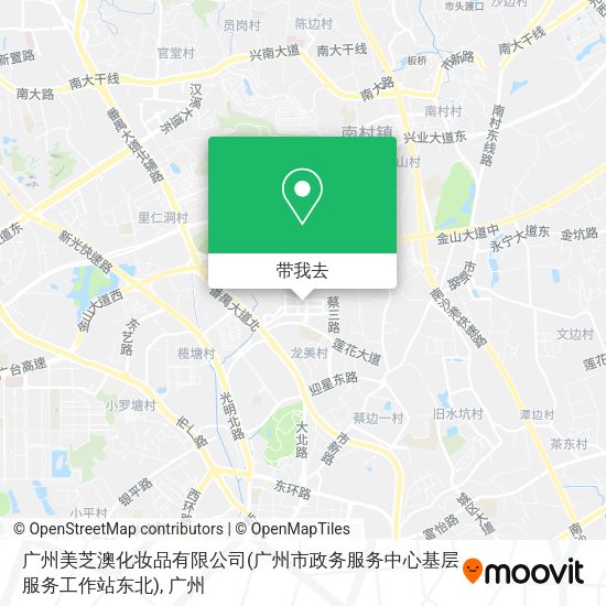 广州美芝澳化妆品有限公司(广州市政务服务中心基层服务工作站东北)地图