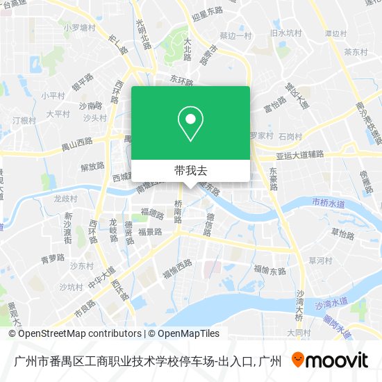 广州市番禺区工商职业技术学校停车场-出入口地图