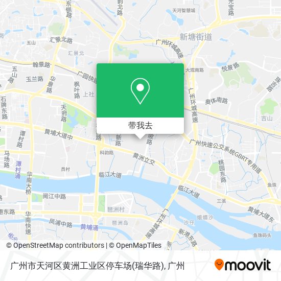 广州市天河区黄洲工业区停车场(瑞华路)地图