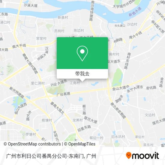 广州市利日公司番禺分公司-东南门地图