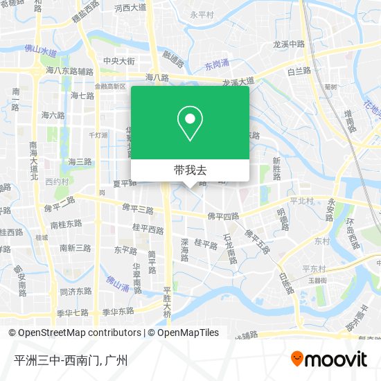 平洲三中-西南门地图