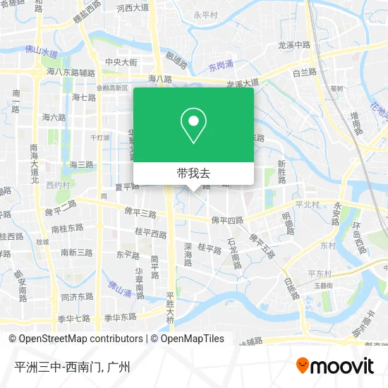 平洲三中-西南门地图