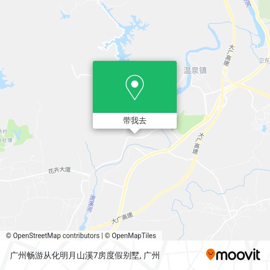 广州畅游从化明月山溪7房度假别墅地图