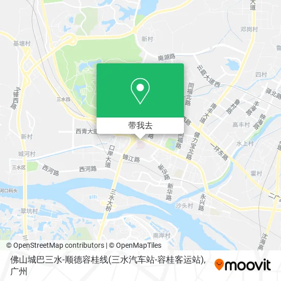 佛山城巴三水-顺德容桂线(三水汽车站-容桂客运站)地图