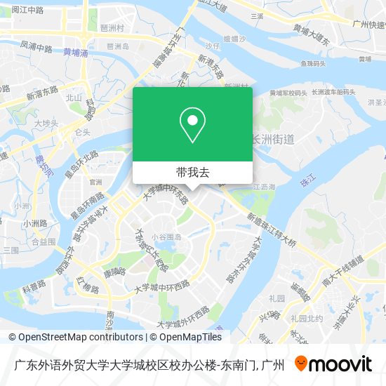 广东外语外贸大学大学城校区校办公楼-东南门地图