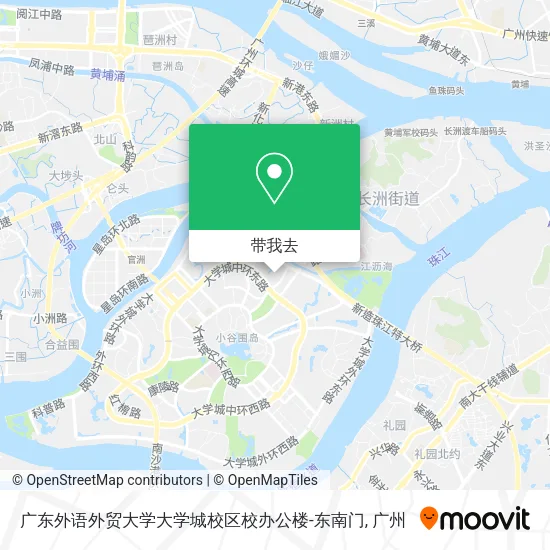 广东外语外贸大学大学城校区校办公楼-东南门地图