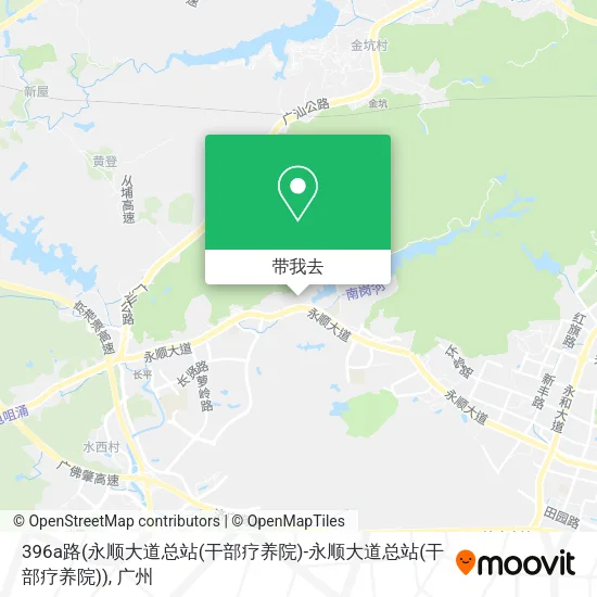 396a路(永顺大道总站(干部疗养院)-永顺大道总站(干部疗养院))地图