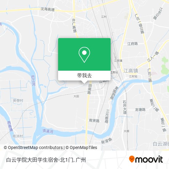 白云学院大田学生宿舍-北1门地图