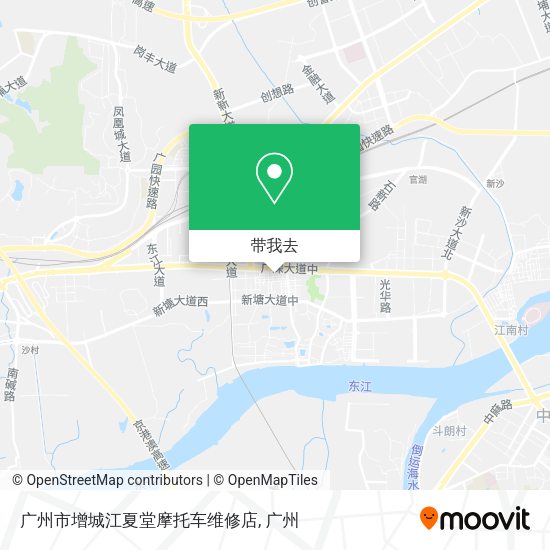 广州市增城江夏堂摩托车维修店地图