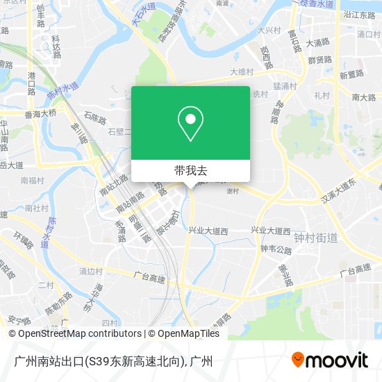 广州南站出口(S39东新高速北向)地图