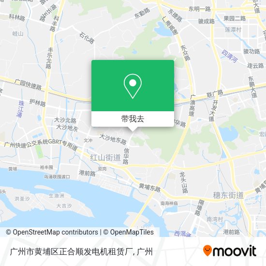 广州市黄埔区正合顺发电机租赁厂地图