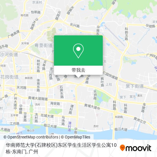 华南师范大学(石牌校区)东区学生生活区学生公寓10栋-东南门地图