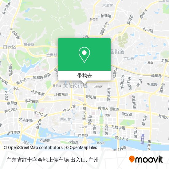 广东省红十字会地上停车场-出入口地图