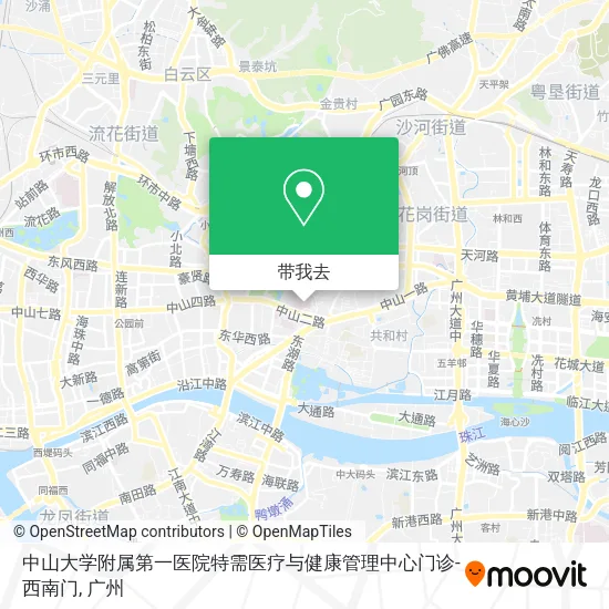 中山大学附属第一医院特需医疗与健康管理中心门诊-西南门地图