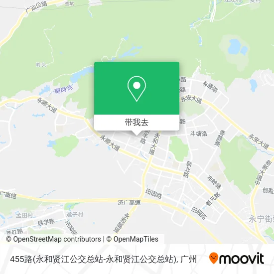 455路(永和贤江公交总站-永和贤江公交总站)地图