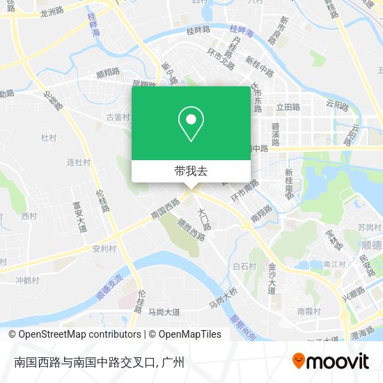 南国西路与南国中路交叉口地图