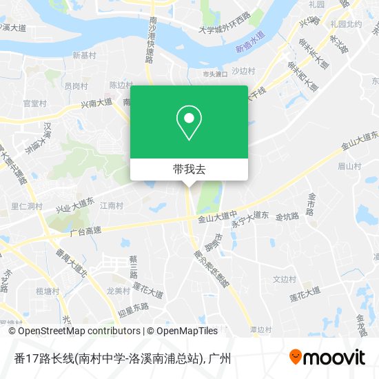 番17路长线(南村中学-洛溪南浦总站)地图