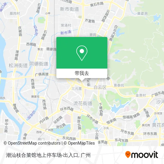 潮汕枝合菜馆地上停车场-出入口地图
