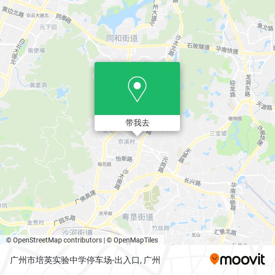 广州市培英实验中学停车场-出入口地图