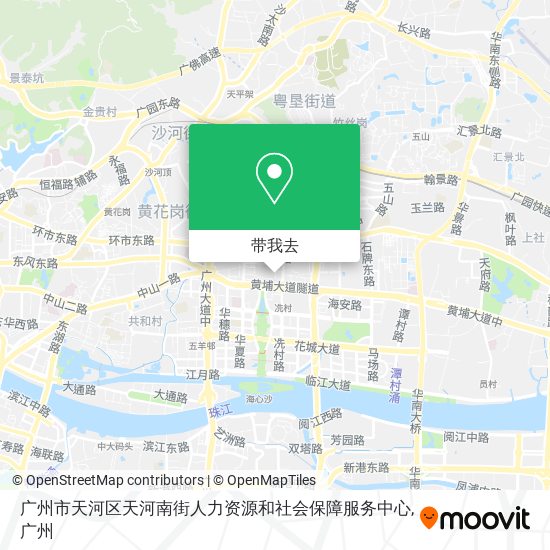 广州市天河区天河南街人力资源和社会保障服务中心地图