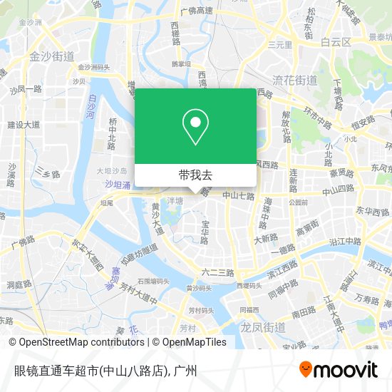眼镜直通车超市(中山八路店)地图