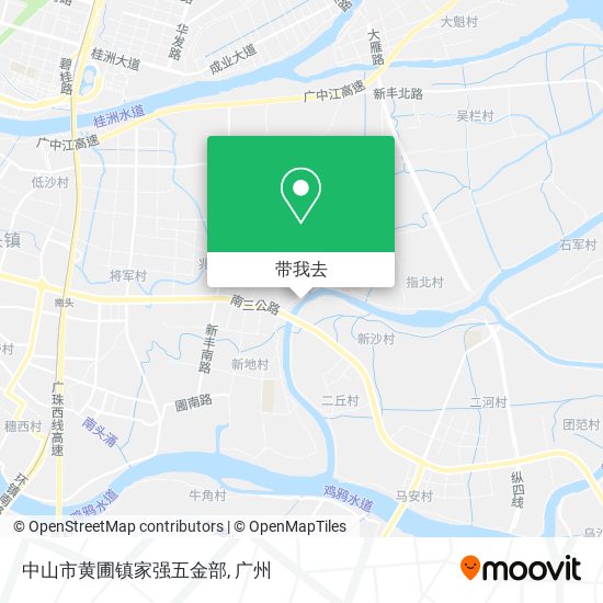中山市黄圃镇家强五金部地图