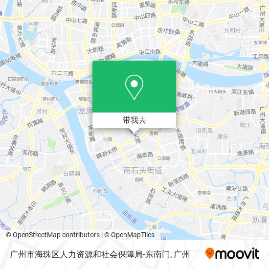广州市海珠区人力资源和社会保障局-东南门地图