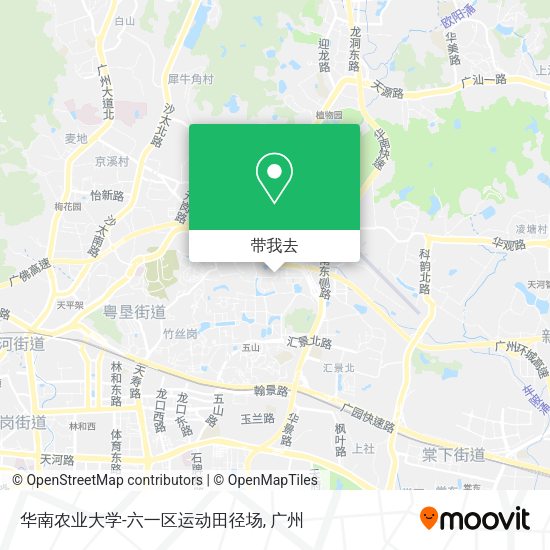 华南农业大学-六一区运动田径场地图