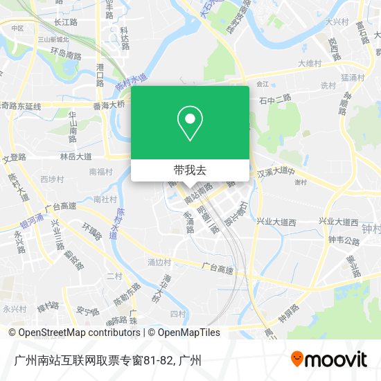 广州南站互联网取票专窗81-82地图