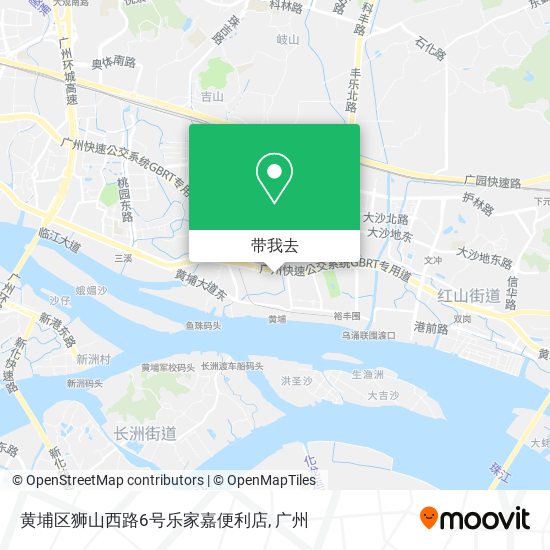 黄埔区狮山西路6号乐家嘉便利店地图