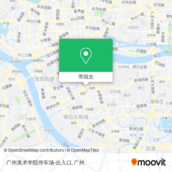广州美术学院停车场-出入口地图