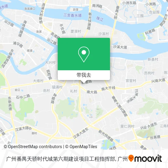 广州番禺天骄时代城第六期建设项目工程指挥部地图