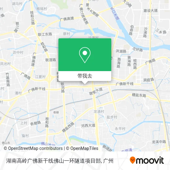 湖南高岭广佛新干线佛山一环隧道项目部地图