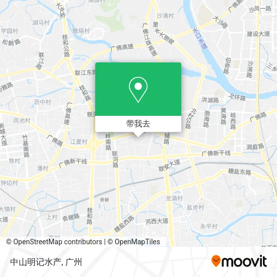 中山明记水产地图
