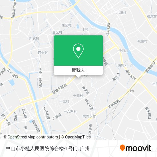 中山市小榄人民医院综合楼-1号门地图