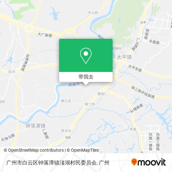 广州市白云区钟落潭镇湴湖村民委员会地图