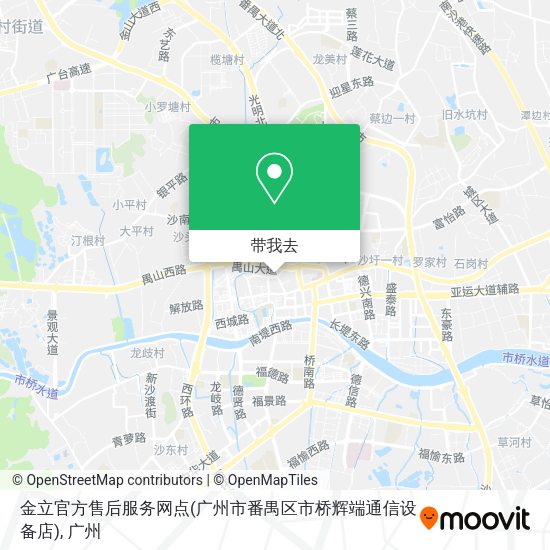 金立官方售后服务网点(广州市番禺区市桥辉端通信设备店)地图