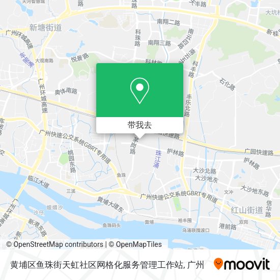 黄埔区鱼珠街天虹社区网格化服务管理工作站地图