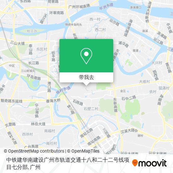 中铁建华南建设广州市轨道交通十八和二十二号线项目七分部地图