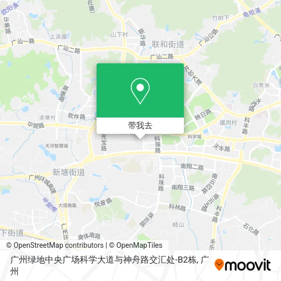 广州绿地中央广场科学大道与神舟路交汇处-B2栋地图